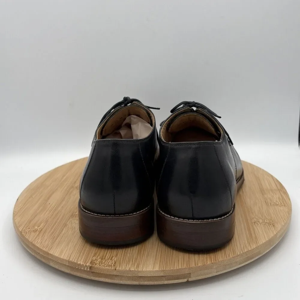 Wallin & Bros Mens 12M Black Leather Cap Toe Dress Shoes Lace Up Brazil Classic